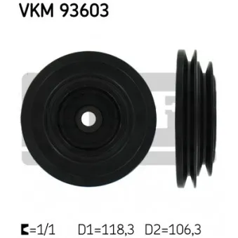 Poulie, vilebrequin SKF VKM 93603