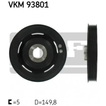 Poulie, vilebrequin SKF VKM 93801