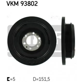 Poulie, vilebrequin SKF VKM 93802