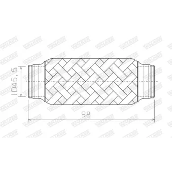 Tube ondulé, système d'échappement WALKER 05251