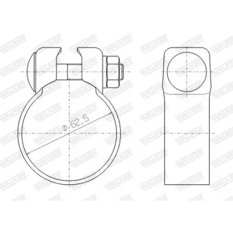 Pièce de serrage, échappement WALKER 80365