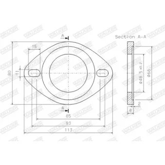 Raccord de tuyau, système d'échappement WALKER 80391