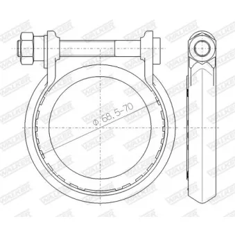 Pièce de serrage, échappement WALKER 80550