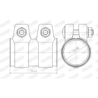 Raccord de tuyau, système d'échappement WALKER 80710