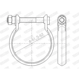 Pièce de serrage, échappement WALKER 80732
