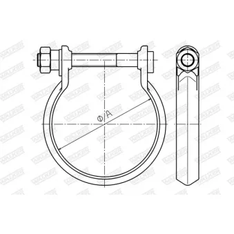 Pièce de serrage, échappement WALKER 80910