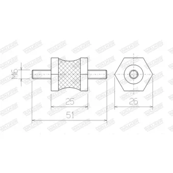 Bandes de caoutchouc, échappement WALKER 81229