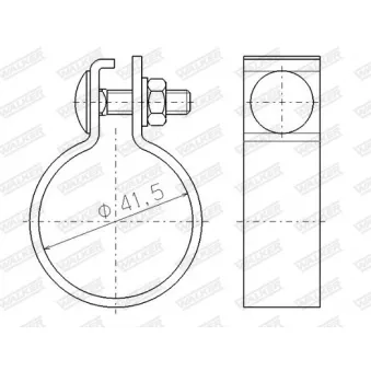 Pièce de serrage, échappement WALKER 81911