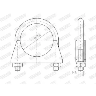 Pièce de serrage, échappement WALKER 82310