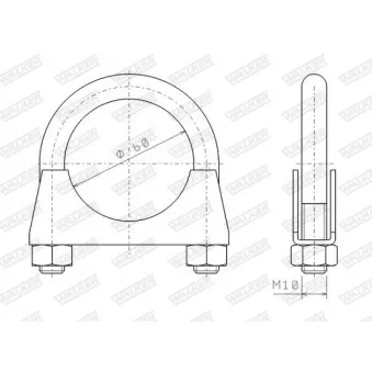 Pièce de serrage, échappement WALKER 82350