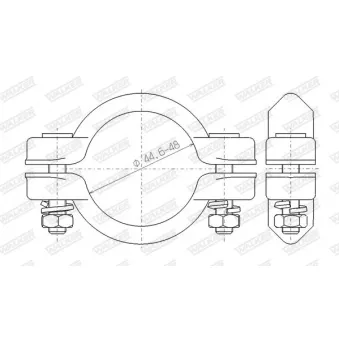 Pièce de serrage, échappement WALKER 82526