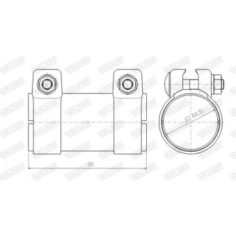 Raccord de tuyau, système d'échappement WALKER 86144