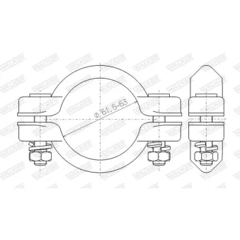 Pièce de serrage, échappement WALKER 86206