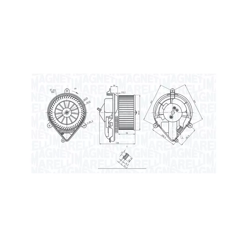Pulseur d'air habitacle MAGNETI MARELLI 069412228010