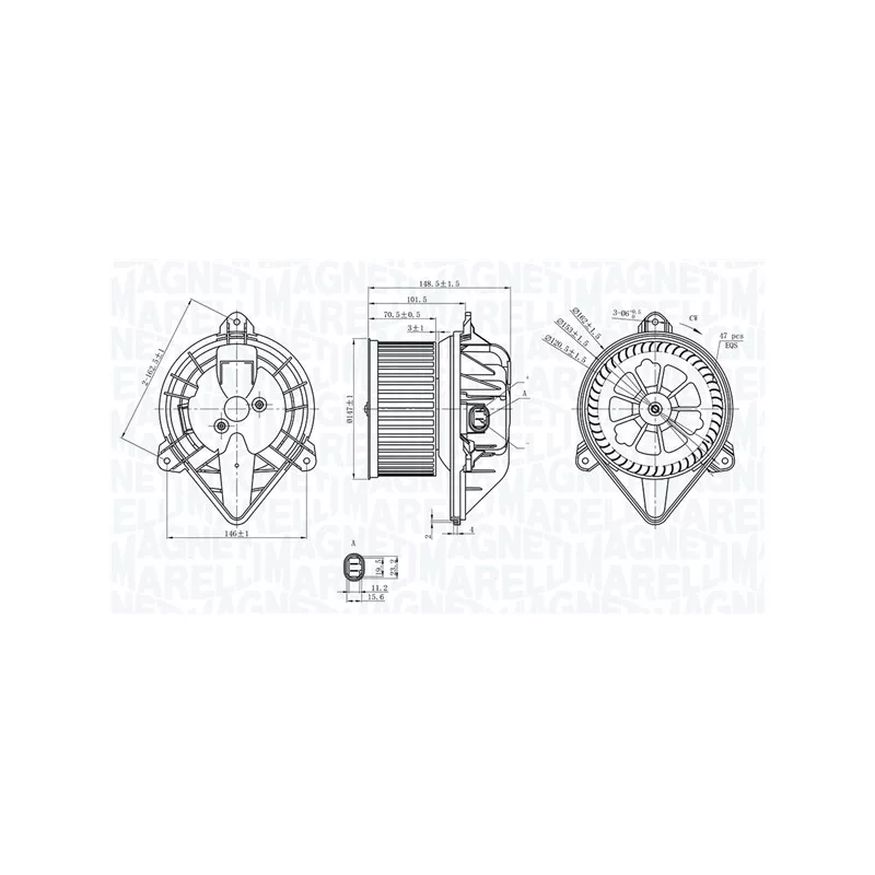 Pulseur d'air habitacle MAGNETI MARELLI 069412399010