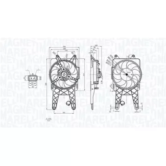 Ventilateur, refroidissement du moteur MAGNETI MARELLI 069422818010