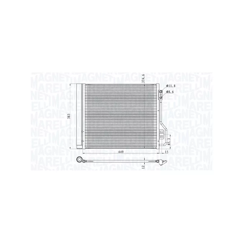 Condenseur, climatisation MAGNETI MARELLI 350203854000