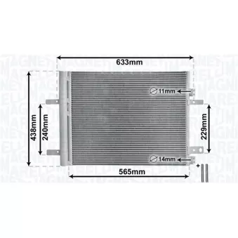 Condenseur, climatisation MAGNETI MARELLI 350203862000