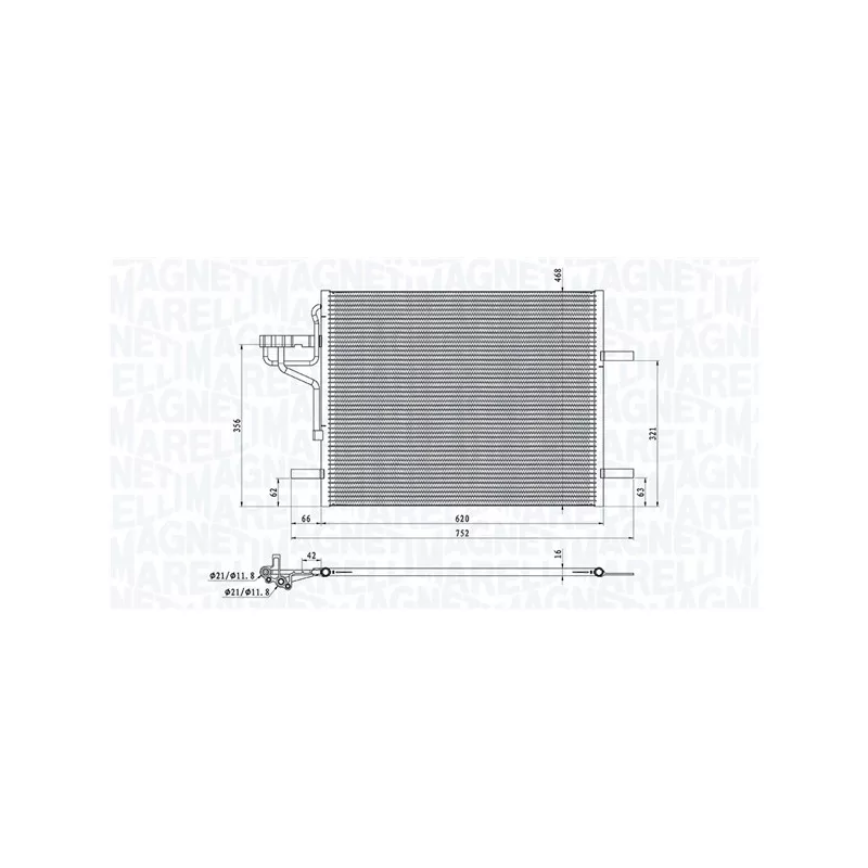 Condenseur, climatisation MAGNETI MARELLI 350203876000