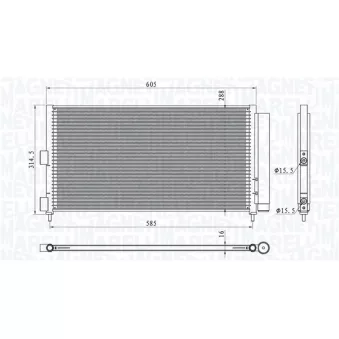 Condenseur, climatisation MAGNETI MARELLI 350203881000