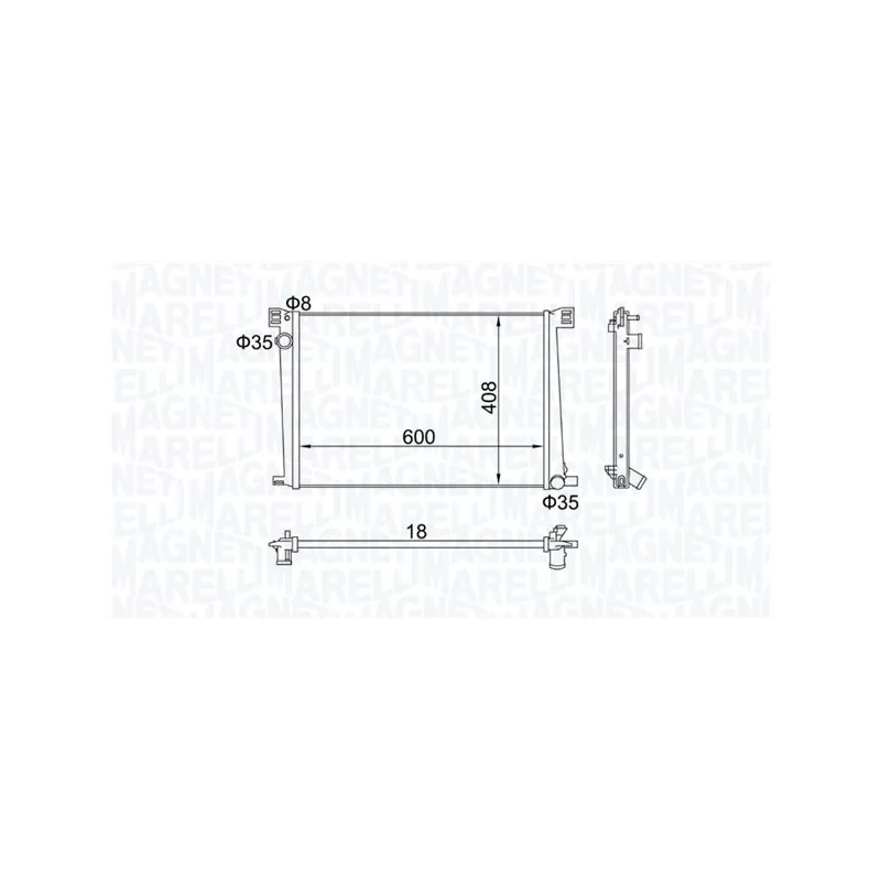 Radiateur, refroidissement du moteur MAGNETI MARELLI 350213168600