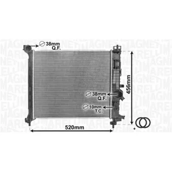 Radiateur, refroidissement du moteur MAGNETI MARELLI 350213168800