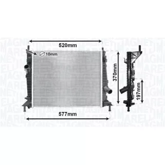 Radiateur, refroidissement du moteur MAGNETI MARELLI 350213169900