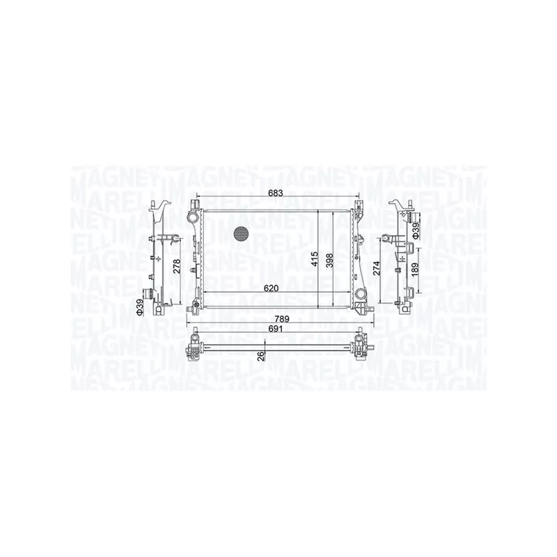 Radiateur, refroidissement du moteur MAGNETI MARELLI 350213170100