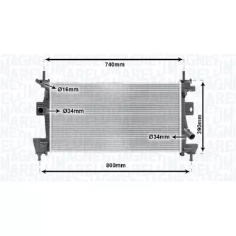 Radiateur, refroidissement du moteur MAGNETI MARELLI