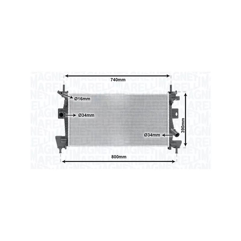 Radiateur, refroidissement du moteur MAGNETI MARELLI 350213170200