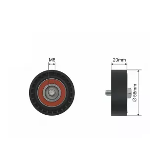 Galet enrouleur de courroie d'accessoires TEKNÖR RNK-AU-037