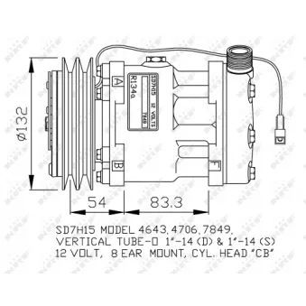Compresseur de climatisation SANDEN SD7H15-7849