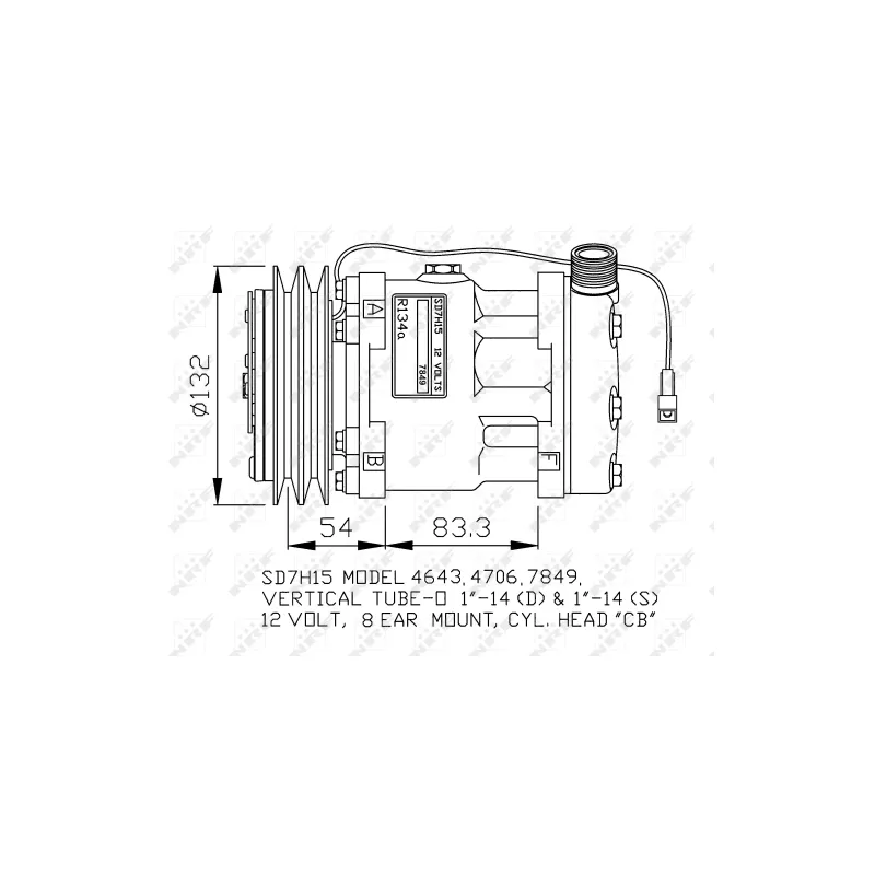 Compresseur de climatisation SANDEN SD7H15-7849