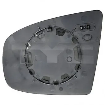 Verre de rétroviseur, rétroviseur extérieur TYC 303-0102-1