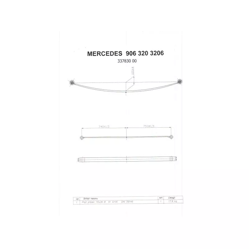 Groupe de ressorts TES 3378300019 Z/T