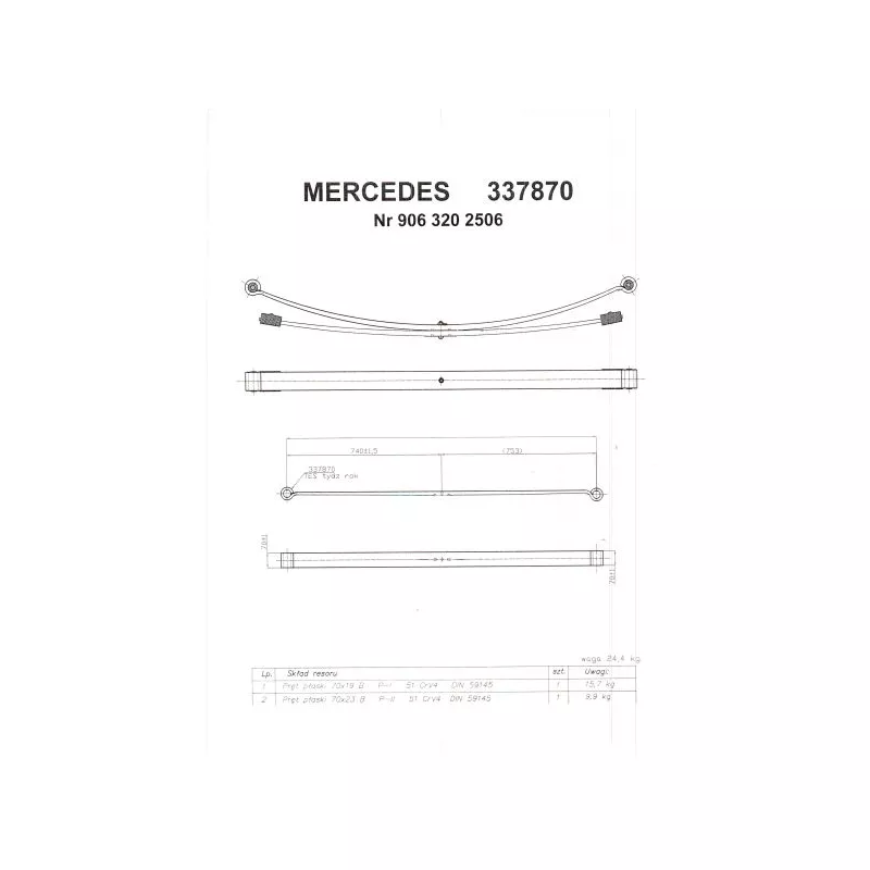 Groupe de ressorts TES 3378700019 Z/T