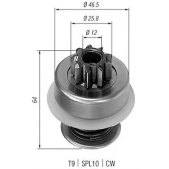 Embrayage à roue libre, démarreur MAGNETI MARELLI 940113020016