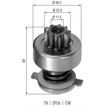 Embrayage à roue libre, démarreur MAGNETI MARELLI