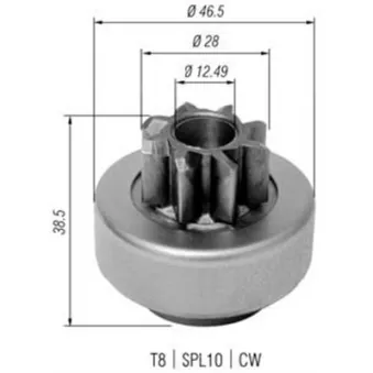 Embrayage à roue libre, démarreur MAGNETI MARELLI 940113020345