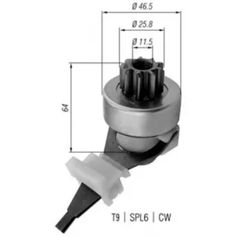 Pignon, démarreur MAGNETI MARELLI 940113020421