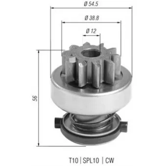 Embrayage à roue libre, démarreur MAGNETI MARELLI 940113020397
