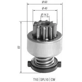 Embrayage à roue libre, démarreur MAGNETI MARELLI 940113020393