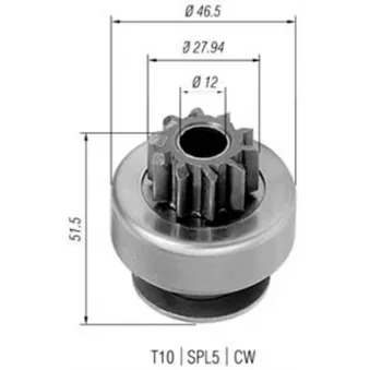Embrayage à roue libre, démarreur MAGNETI MARELLI 940113020424