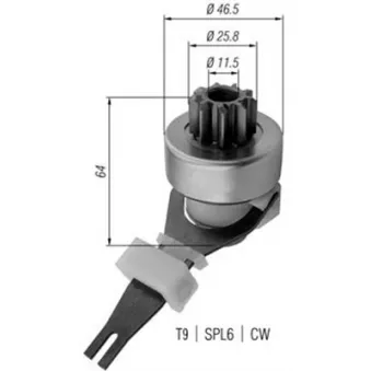 Pignon, démarreur MAGNETI MARELLI 940113020438