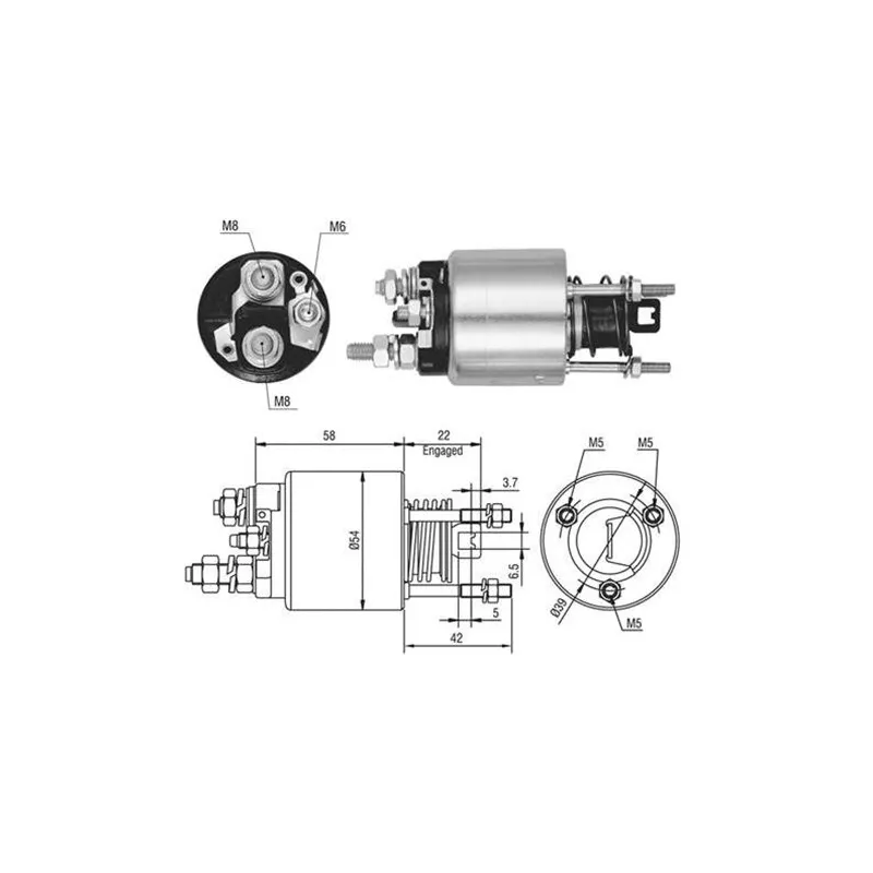 Solénoïde, démarreur MAGNETI MARELLI 940113050526