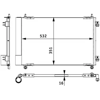 Condenseur, climatisation MAGNETI MARELLI 350203613000