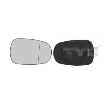 Verre de rétroviseur, rétroviseur extérieur TYC 324-0008-1