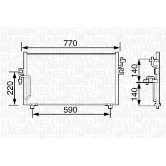 Condenseur, climatisation MAGNETI MARELLI 350203481000