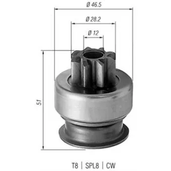 Embrayage à roue libre, démarreur MAGNETI MARELLI AMB0176
