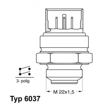 Interrupteur de température, ventilateur de radiateur WAHLER 6037.87D